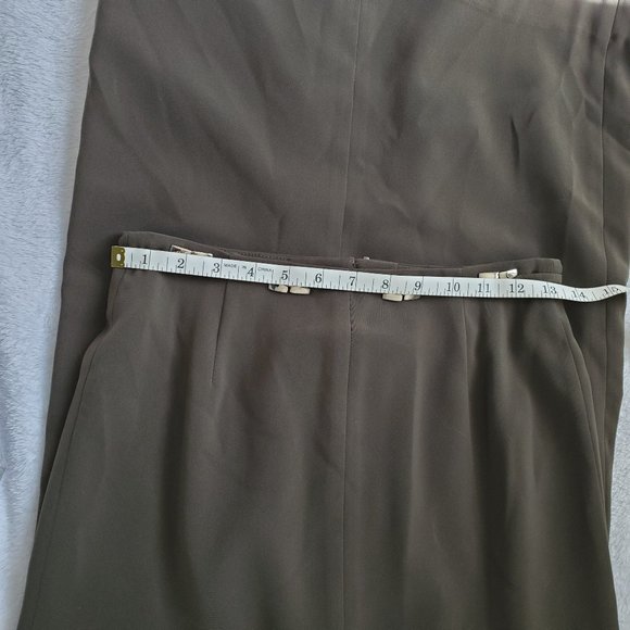 Vintage Ju Ju be Army Green 2 piece skirt suit with faux fur collar - Picture 9 of 14